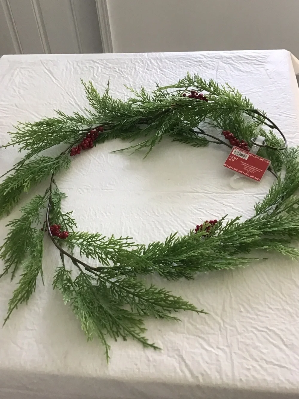 Ashland Green Cedar Garland with Red Berry Accents